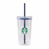 Starbucks 2025 China Simple Style Siren Logo Blue 20oz Glass Cup