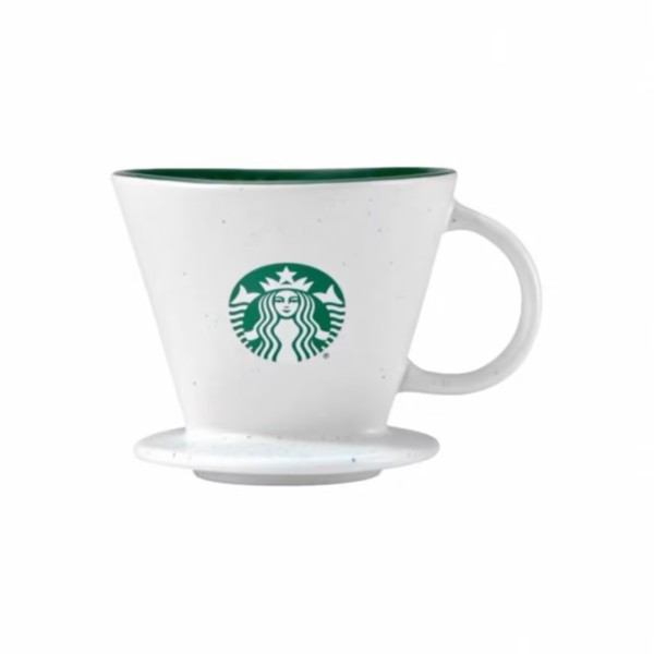 Starbucks 2025 China Simple Style Speckled Glaze White Coffee Filter Cup