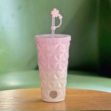 Starbucks 2025 China Sakura Blossom Pink Dion 20oz SS Tumbler with Topper