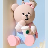 Starbucks 2025 China Sakura Blossom Pink 16oz SS Tumbler with Bear Keychain