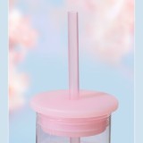 Starbucks 2025 China Sakura Blossom Pink Cold Color Change 18oz Glass Cup