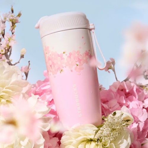 Starbucks 2025 China Sakura Blossom Pink 2 Drinking Mouth 17oz SS Tumbler