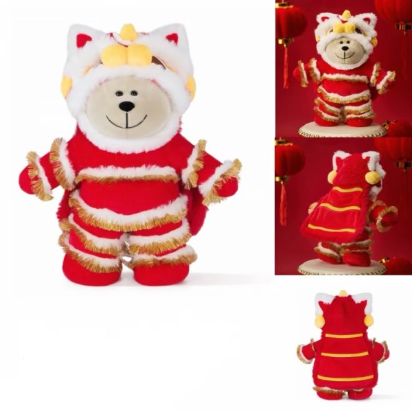 Starbucks 2025 China Lion Dance Bear Toy
