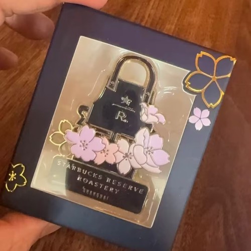 Starbucks 2025 China Reserve Blue Night Sakura Fridge Magnet