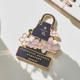 Starbucks 2025 China Reserve Blue Night Sakura Fridge Magnet