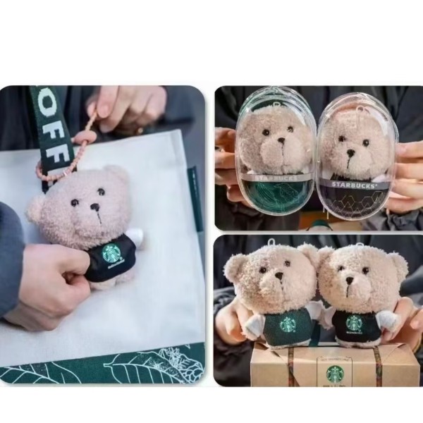 Starbucks 2025 China Black or Green Apron Mini Bear Toy