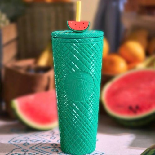 Starbucks 2025 China Summer Fruit Watermelon Green Jewel 27oz Tumbler with Topper