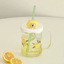 Starbucks 2025 China Summer Fruit Lemon Cute Bear Glass Straw Cup