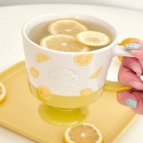 Starbucks 2025 China Summer Fruit Lemon Yellow and White Mug