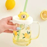 Starbucks 2025 China Summer Fruit Lemon Cute Bear Glass Straw Cup