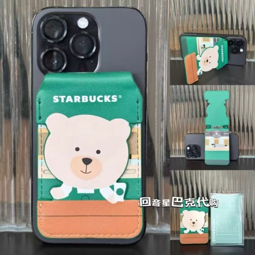 Starbucks 2025 China Cute Bear Green Apron Mobile phone Holder
