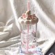 Starbucks 2025 China 520 I Love You Heart Bear Pink 16oz Glass Cup