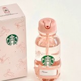 Starbucks 2025 China Pink Bow 14oz Plastic Tumbler