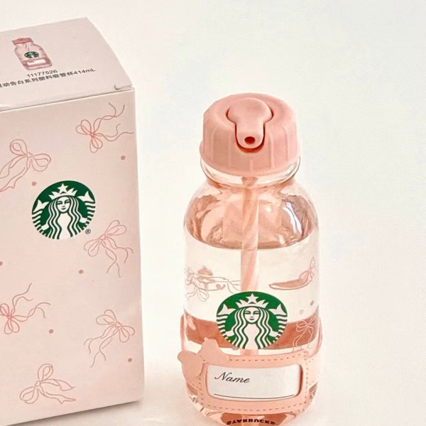Starbucks 2025 China Pink Bow 14oz Plastic Tumbler