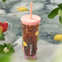 Starbucks 2025 China Summer Fruit Pink 22oz Glass Cup