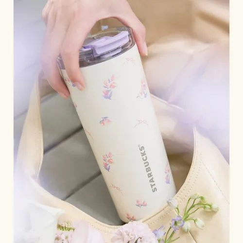 Starbucks 2025 China Garden Music Purple Pink Flower 23oz SS Tumbler