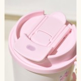 Starbucks 2025 China Garden Music Pink 16oz SS Tumbler with Rabbit Keychain