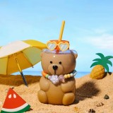 Starbucks 2025 China Summer Tropical Style Cute Bear 24oz Glass Cup