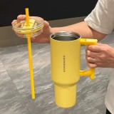 Starbucks 2025 China Summer Tropical Style Yellow 41oz SS Tumbler with Sleeve