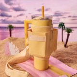 Starbucks 2025 China Summer Tropical Style Yellow 41oz SS Tumbler with Sleeve