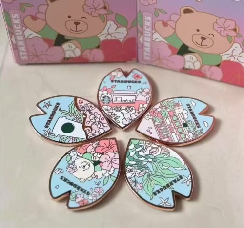 Starbucks 2025 China Sakura Cute Bear Fridge Magnet Set