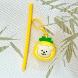 Starbucks 2025 China Summer Tropical Style Cute Pineapple Bear Bag with Straw
