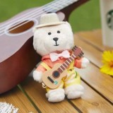 Starbucks 2025 China Summer Guitar Mini Bear Toy Keychain