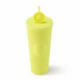 Starbucks 2025 China Summer Dopamine Yellow 26oz Studded Tumbler with Topper