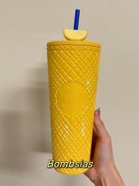 Starbucks 2025 Taiwan Summer Lemon Yellow Jewel 24oz Tumbler with Topper