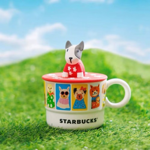 Starbucks 2025 HK Summer Cute Dog 12oz Mug with Lid