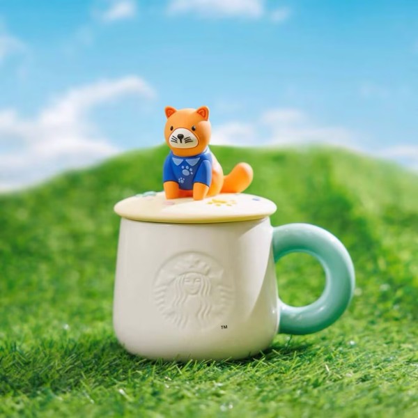 Starbucks 2025 HK Summer Cute Dog White 12oz Mug with Lid