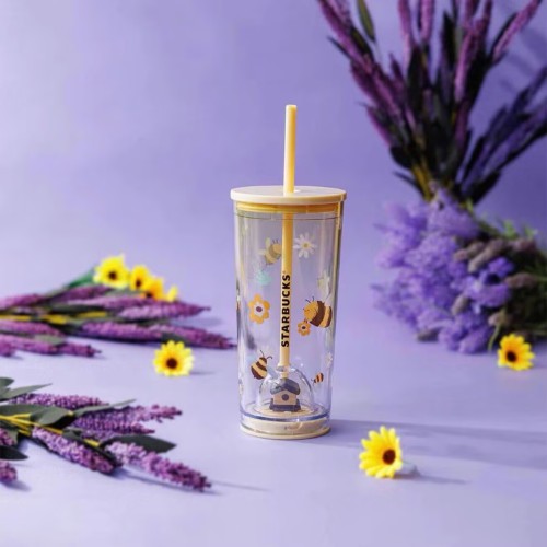 Starbucks 2025 HK Summer Bee 18oz Plastic Tumbler