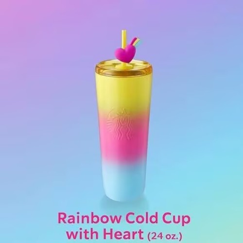 Starbucks 2025 Thailand Pride Rainbow 24oz SS Tumbler with Topper