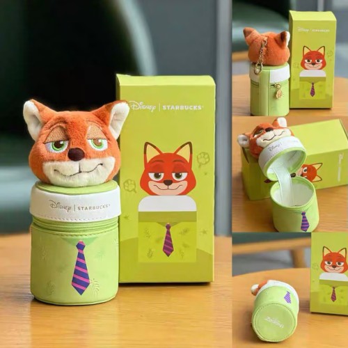 Starbucks x Disney 2025 China Zootopia Nick Mini Coin Bag Keychain