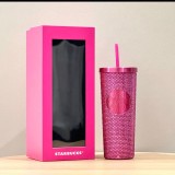 Starbucks 2025 China Summer Dopamine Pink Diamond Rhinestone SS Tumbler