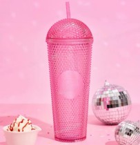 Starbucks 2025 China Summer Frappuccino Pink 26oz Studded Tumbler