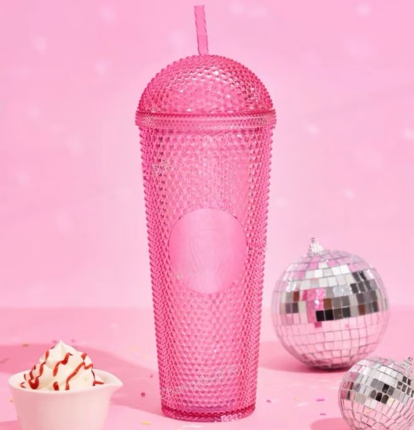 Starbucks 2025 China Summer Frappuccino Pink 26oz Studded Tumbler
