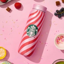 Starbucks 2025 China Summer Frappuccino Party Pink Stripe 21oz SS Tumbler