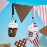 Starbucks 2025 China Summer Frappuccino Party Brown and Pink Keychain Set