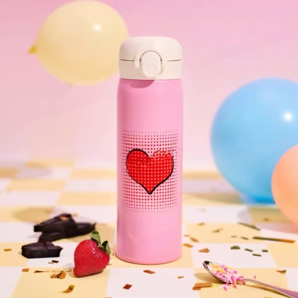 Starbucks 2025 China Summer Frappuccino Party Pink Heart 17oz SS Tumbler