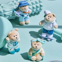 Starbucks 2025 China Summer Fresh Blue Mini Bear Toy Keychain