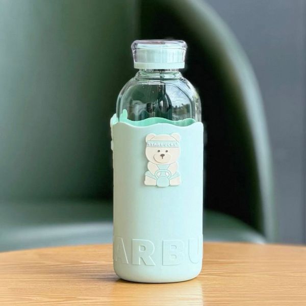 Starbucks 2025 China Summer Fresh Blue Cute Bear 24oz Glass Cup