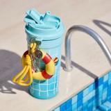 Starbucks 2025 China Summer Blue 16oz SS Tumbler with Keychain
