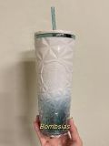 Starbucks 2025 Taiwan Summer Ice Crystal Blue Prism 24oz Plastic Tumbler