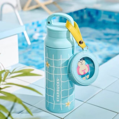 Starbucks 2025 China Summer Blue 21oz SS Tumbler with Mini Bag
