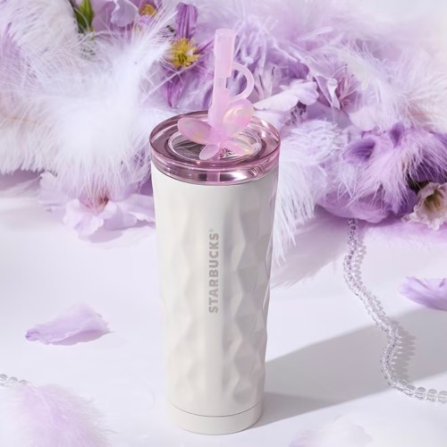 Starbucks 2025 China Summer Fantasy Purple White 14oz SS Tumbler with Topper