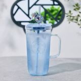 Starbucks 2025 China Eastern Garden Blue Triangle 22oz Glass Cup