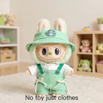 labubu starbucks light green clothes outfit (no doll toy just clothes)