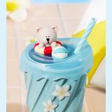 Starbucks 2025 China Summer Blue Cute Bear 12oz Straw Mug Tumbler
