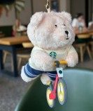 Starbucks 2025 China Autumn Ride Bike Mini Bear Toy